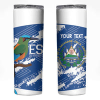 El Salvador Football Custom Skinny Tumbler La Selecta Torogoz Grunge Style - Wonder Print Shop