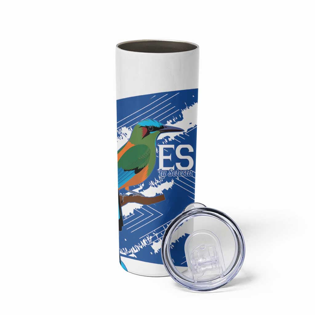 El Salvador Football Custom Skinny Tumbler La Selecta Torogoz Grunge Style - Wonder Print Shop