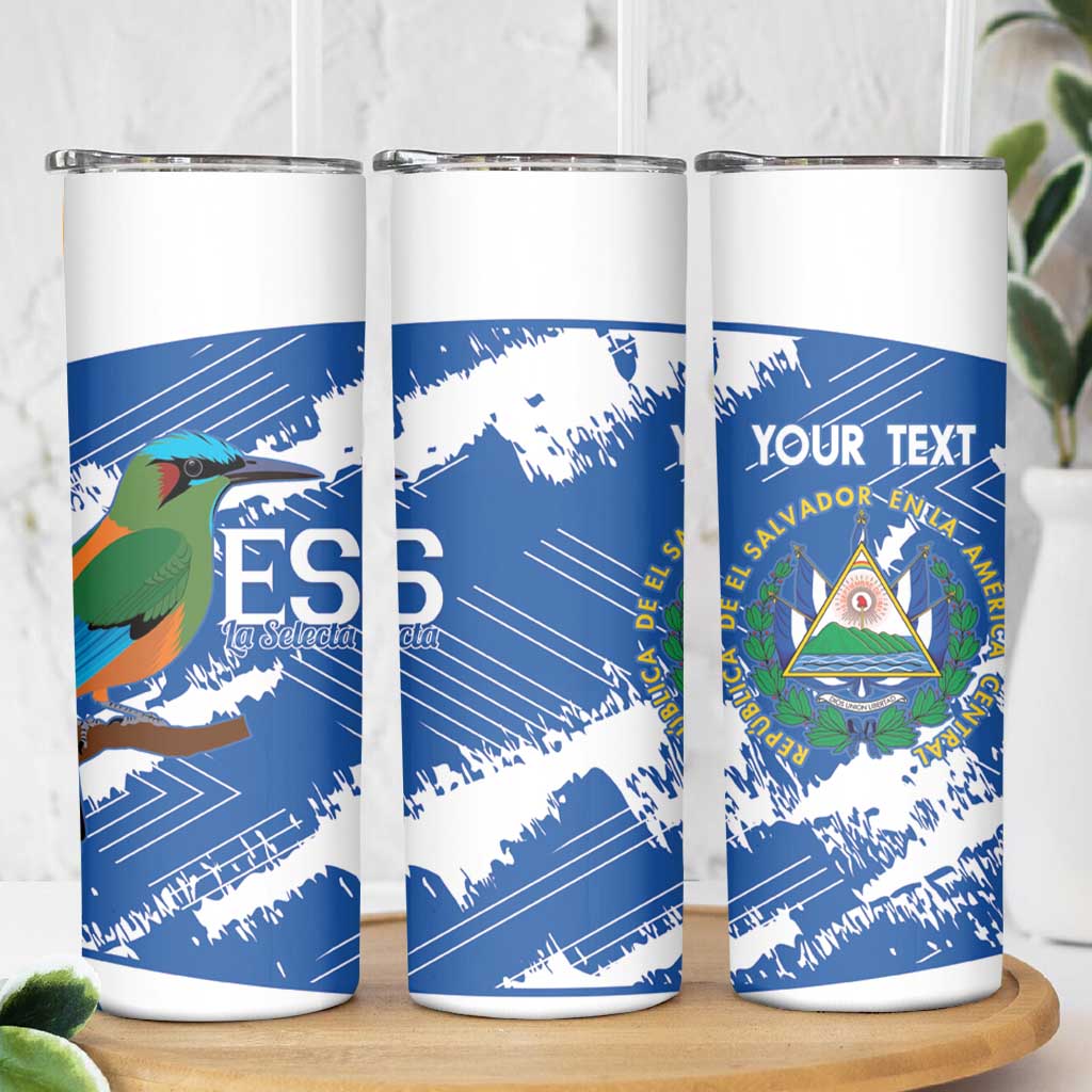 El Salvador Football Custom Skinny Tumbler La Selecta Torogoz Grunge Style - Wonder Print Shop