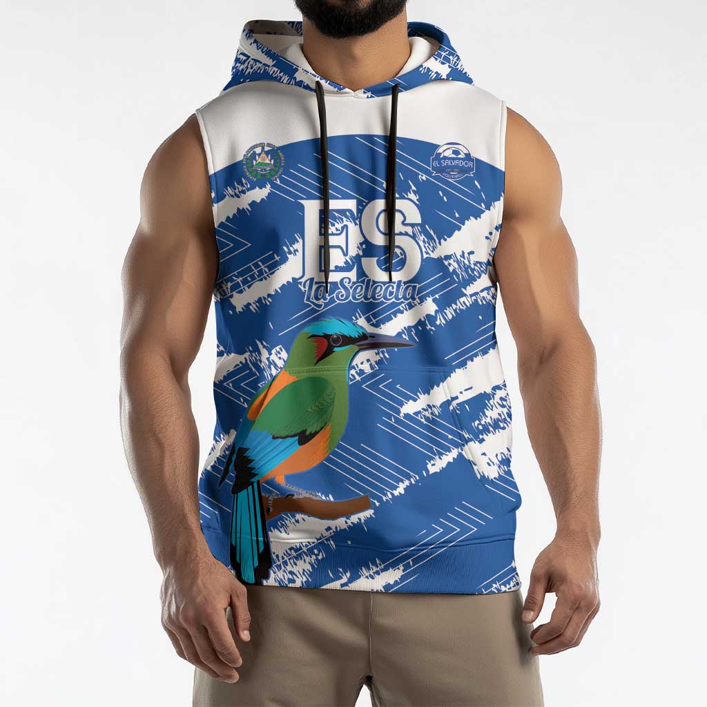 El Salvador Football Custom Sleeveless Hoodie La Selecta Torogoz Grunge Style - Wonder Print Shop