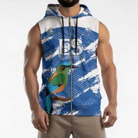 El Salvador Football Custom Sleeveless Zip Hoodie La Selecta Torogoz Grunge Style - Wonder Print Shop