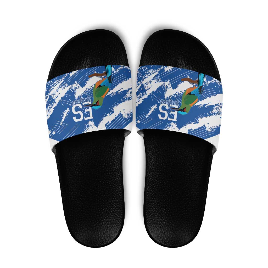 El Salvador Football Slide Sandals La Selecta Torogoz Grunge Style - Wonder Print Shop