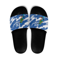 El Salvador Football Slide Sandals La Selecta Torogoz Grunge Style - Wonder Print Shop