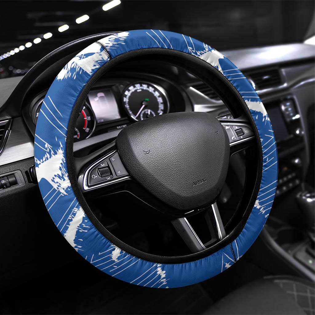 El Salvador Football Steering Wheel Cover La Selecta Torogoz Grunge Style - Wonder Print Shop