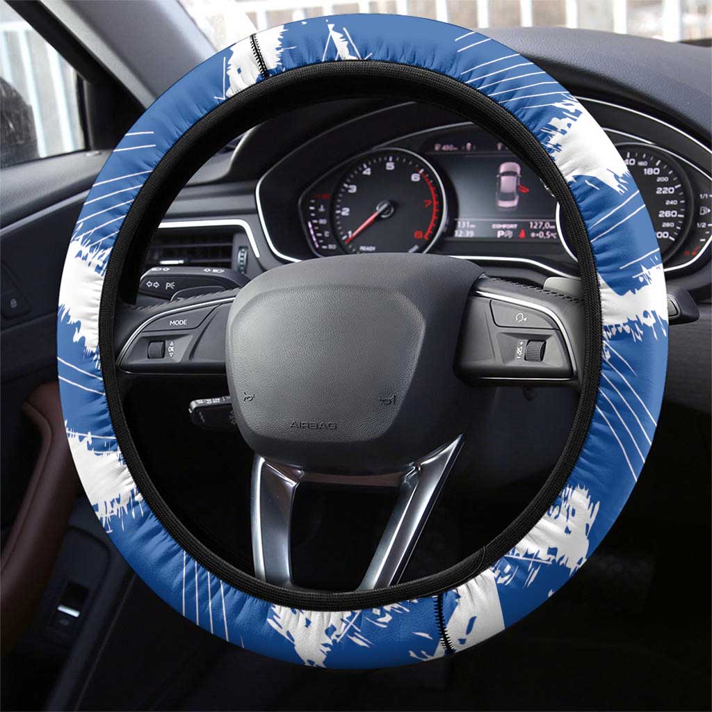 El Salvador Football Steering Wheel Cover La Selecta Torogoz Grunge Style - Wonder Print Shop
