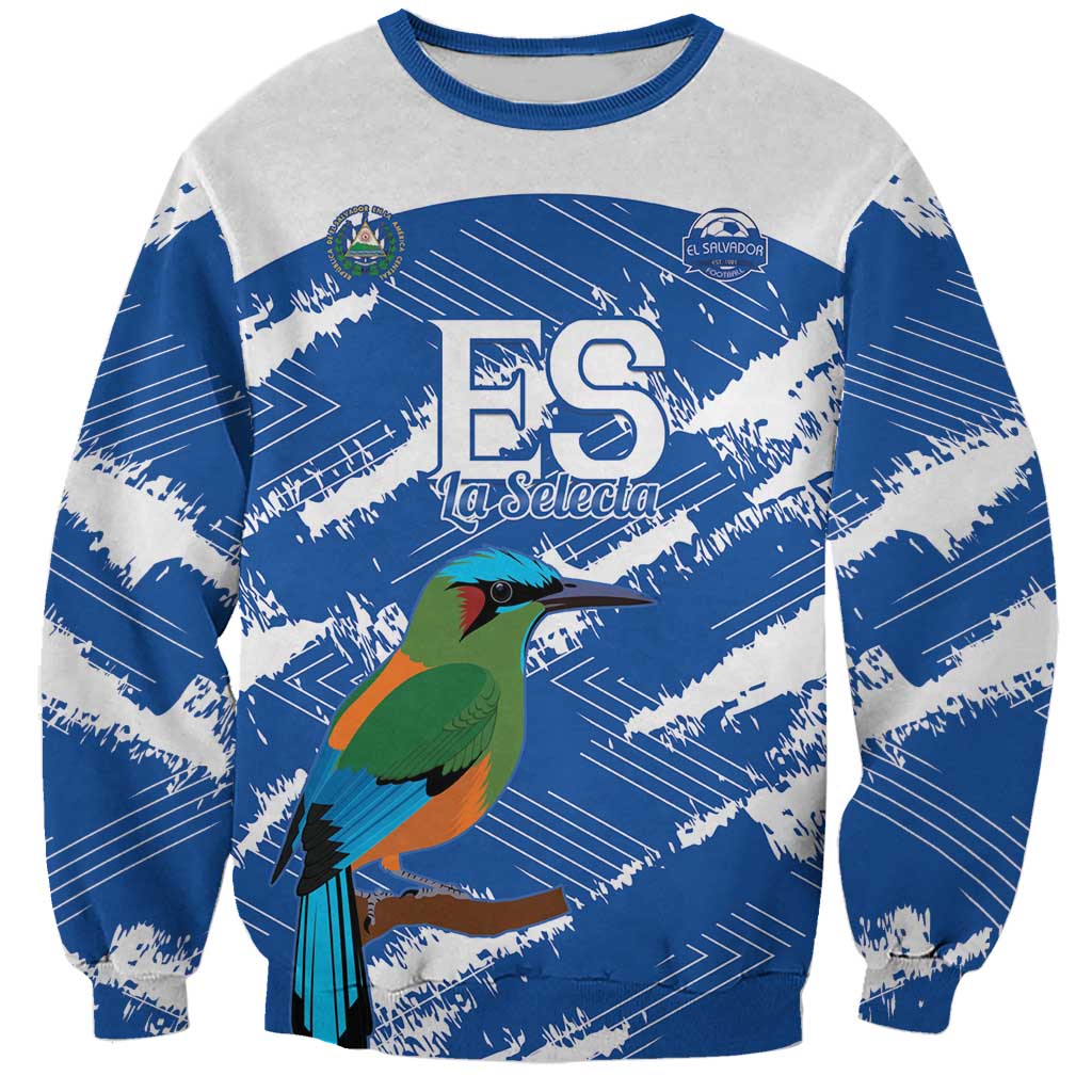 El Salvador Football Custom Sweatshirt La Selecta Torogoz Grunge Style - Wonder Print Shop
