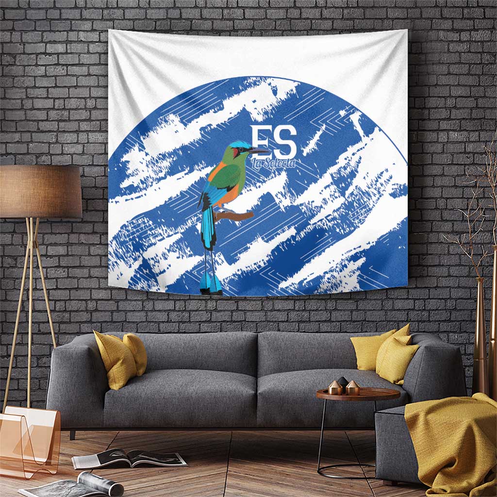 El Salvador Football Tapestry La Selecta Torogoz Grunge Style - Wonder Print Shop