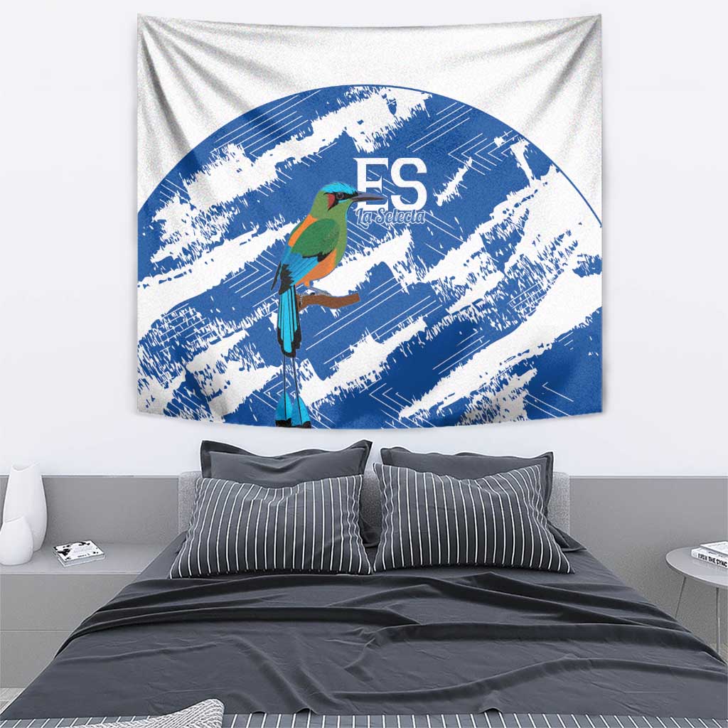 El Salvador Football Tapestry La Selecta Torogoz Grunge Style - Wonder Print Shop