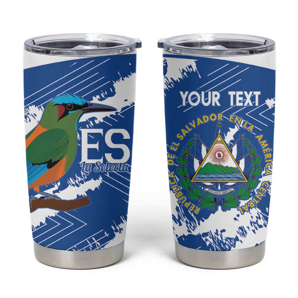 El Salvador Football Custom Tumbler Cup La Selecta Torogoz Grunge Style - Wonder Print Shop