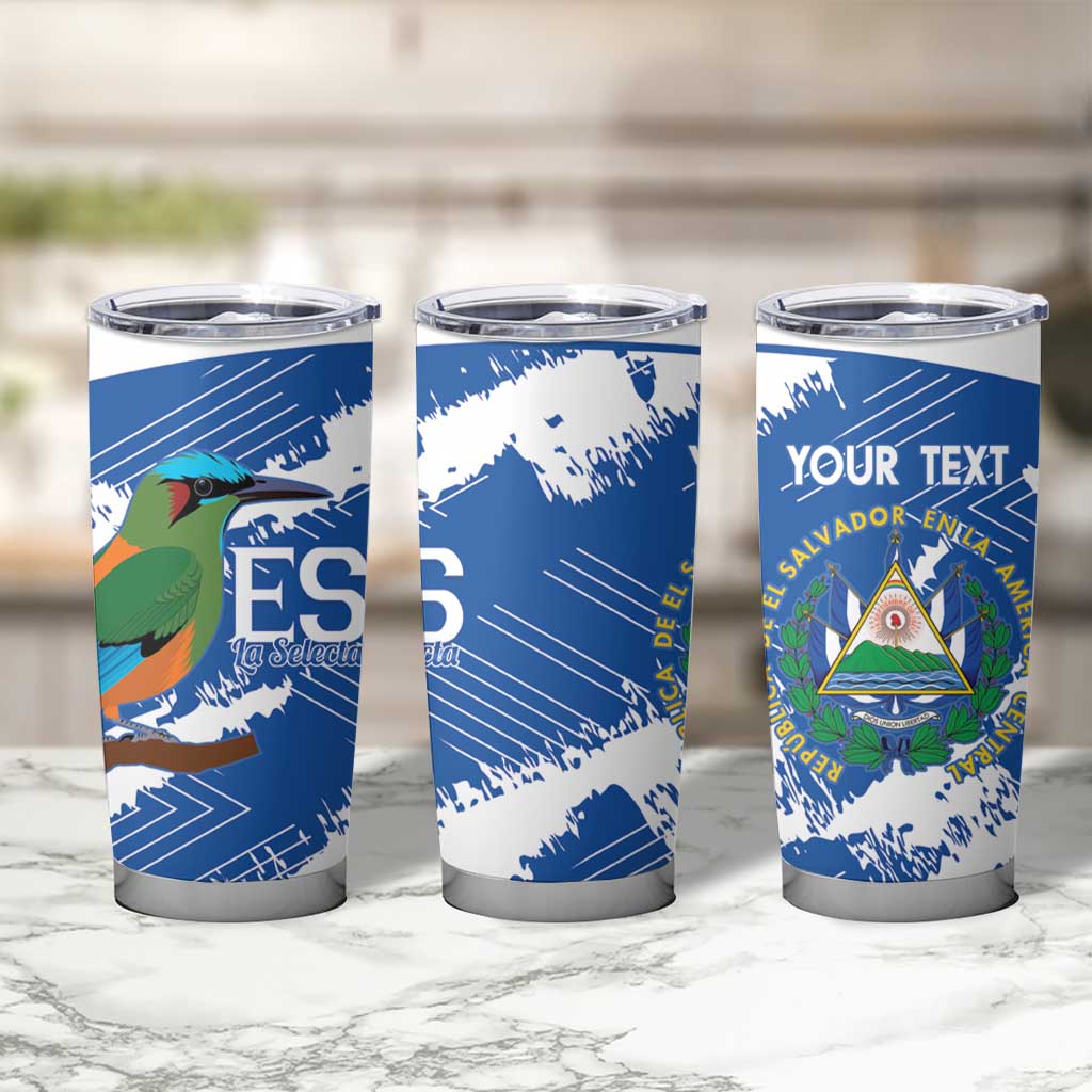 El Salvador Football Custom Tumbler Cup La Selecta Torogoz Grunge Style - Wonder Print Shop