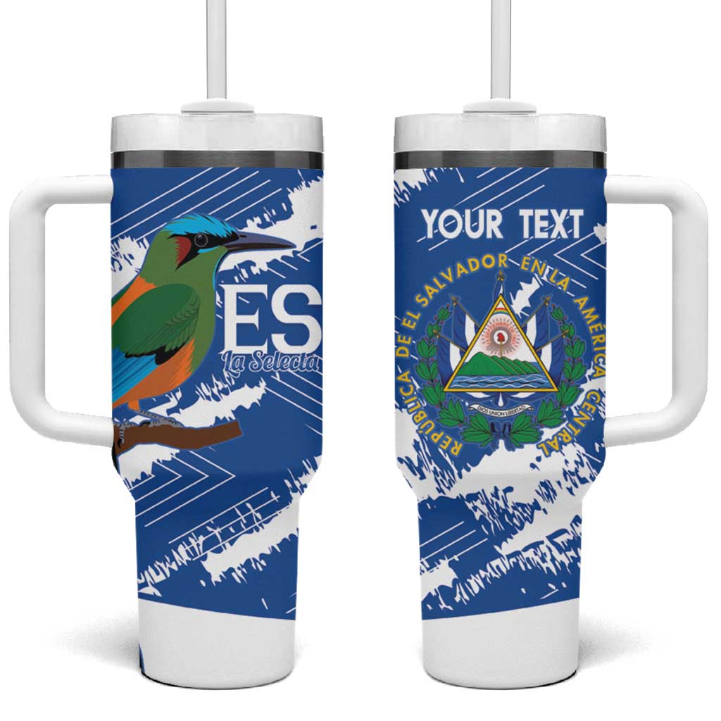 El Salvador Football Custom Tumbler With Handle La Selecta Torogoz Grunge Style - Wonder Print Shop