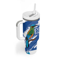 El Salvador Football Custom Tumbler With Handle La Selecta Torogoz Grunge Style - Wonder Print Shop