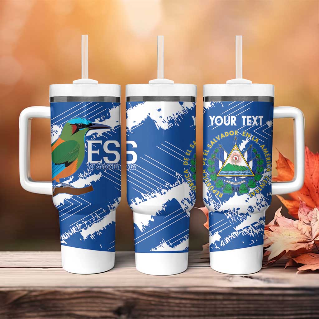 El Salvador Football Custom Tumbler With Handle La Selecta Torogoz Grunge Style - Wonder Print Shop