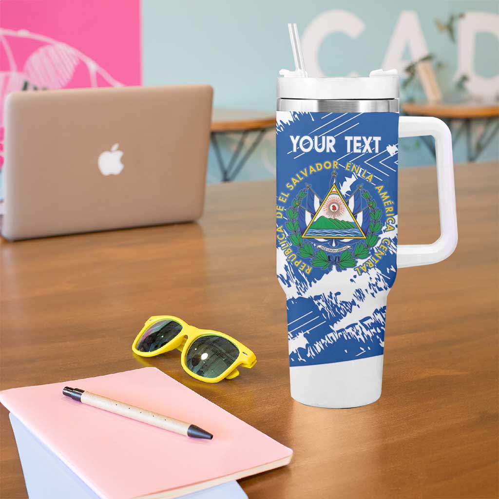 El Salvador Football Custom Tumbler With Handle La Selecta Torogoz Grunge Style - Wonder Print Shop