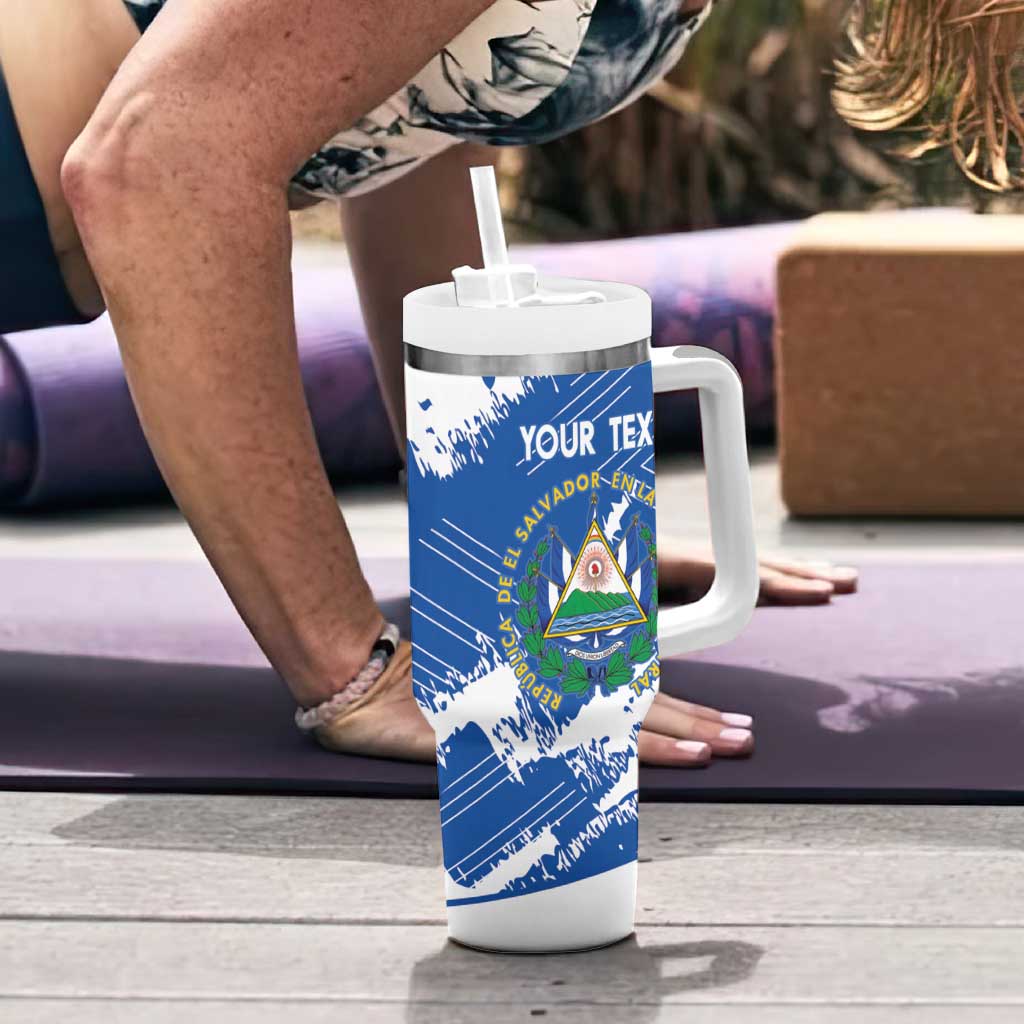 El Salvador Football Custom Tumbler With Handle La Selecta Torogoz Grunge Style - Wonder Print Shop