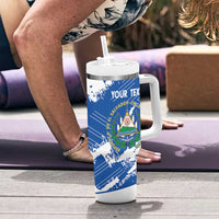 El Salvador Football Custom Tumbler With Handle La Selecta Torogoz Grunge Style - Wonder Print Shop