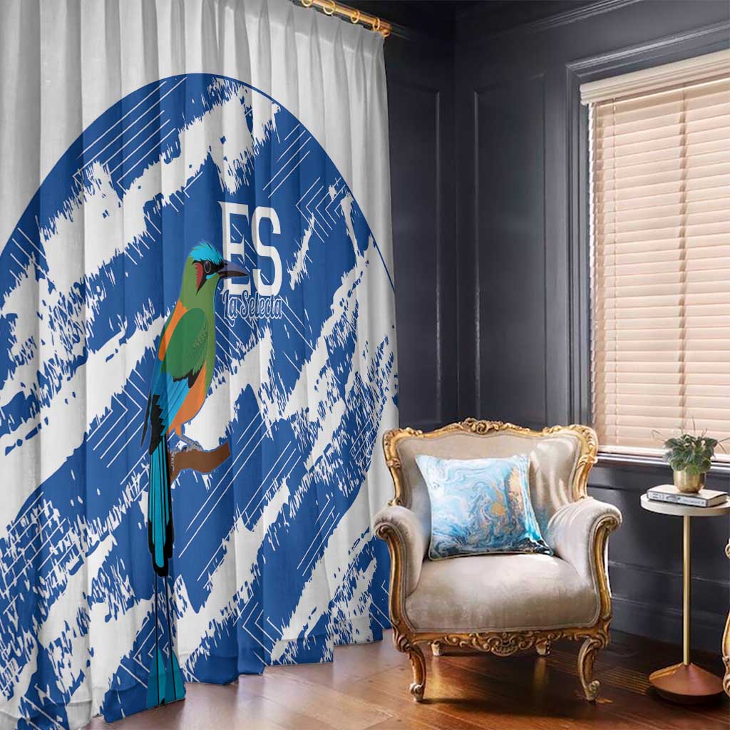 El Salvador Football Window Curtain La Selecta Torogoz Grunge Style - Wonder Print Shop