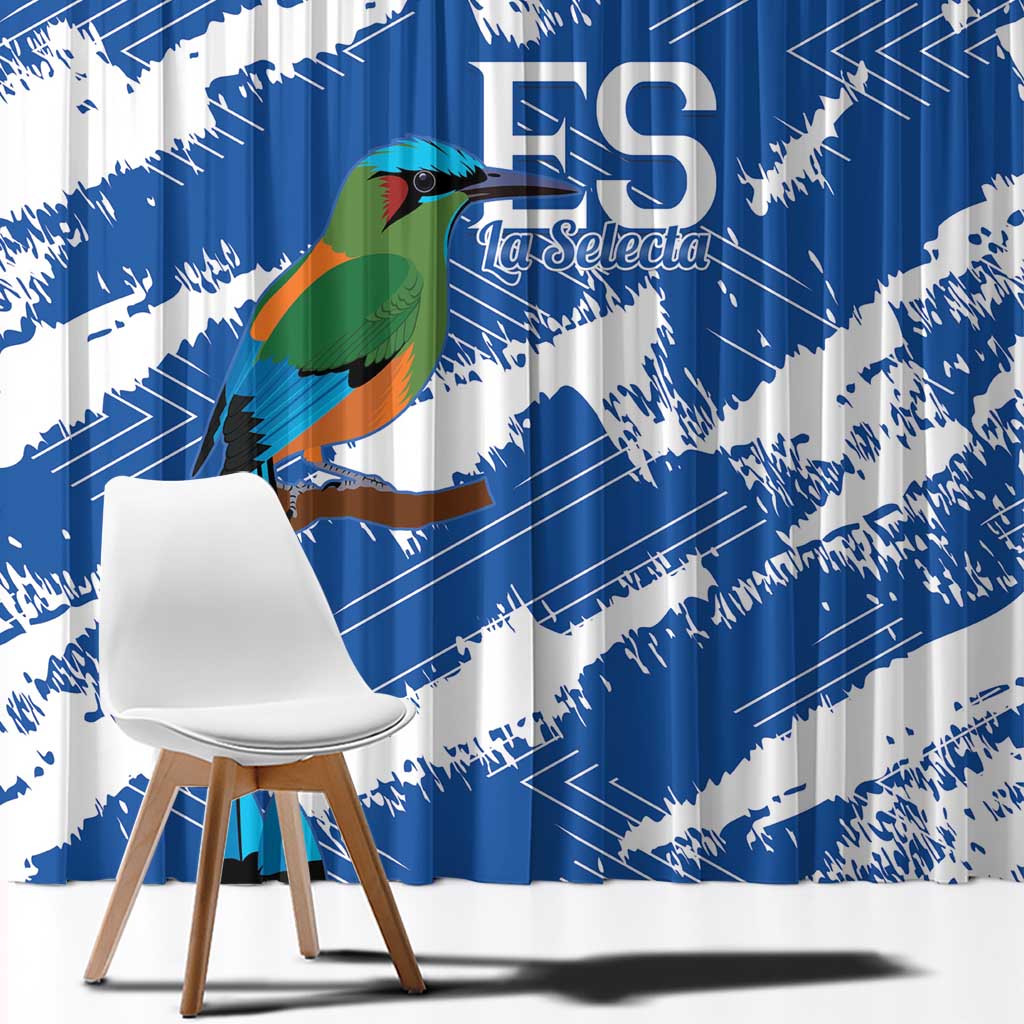 El Salvador Football Window Curtain La Selecta Torogoz Grunge Style - Wonder Print Shop