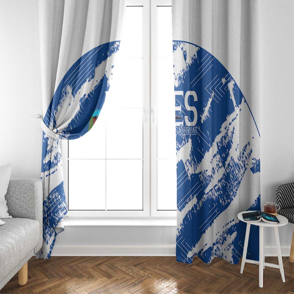 El Salvador Football Window Curtain La Selecta Torogoz Grunge Style - Wonder Print Shop