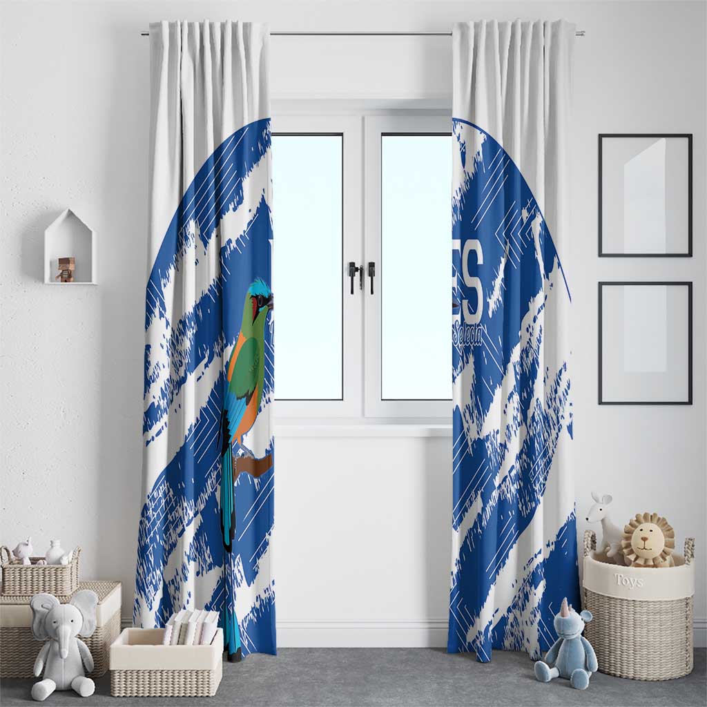 El Salvador Football Window Curtain La Selecta Torogoz Grunge Style - Wonder Print Shop