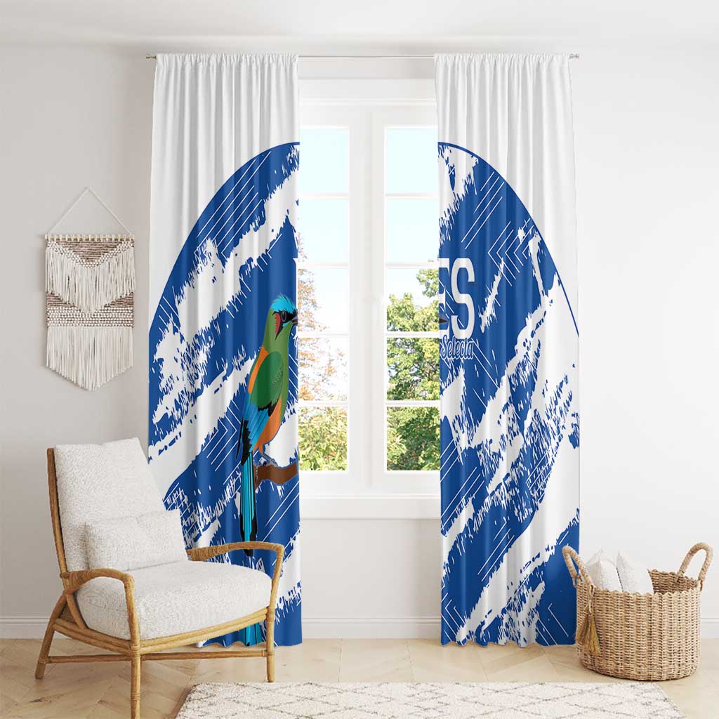 El Salvador Football Window Curtain La Selecta Torogoz Grunge Style - Wonder Print Shop