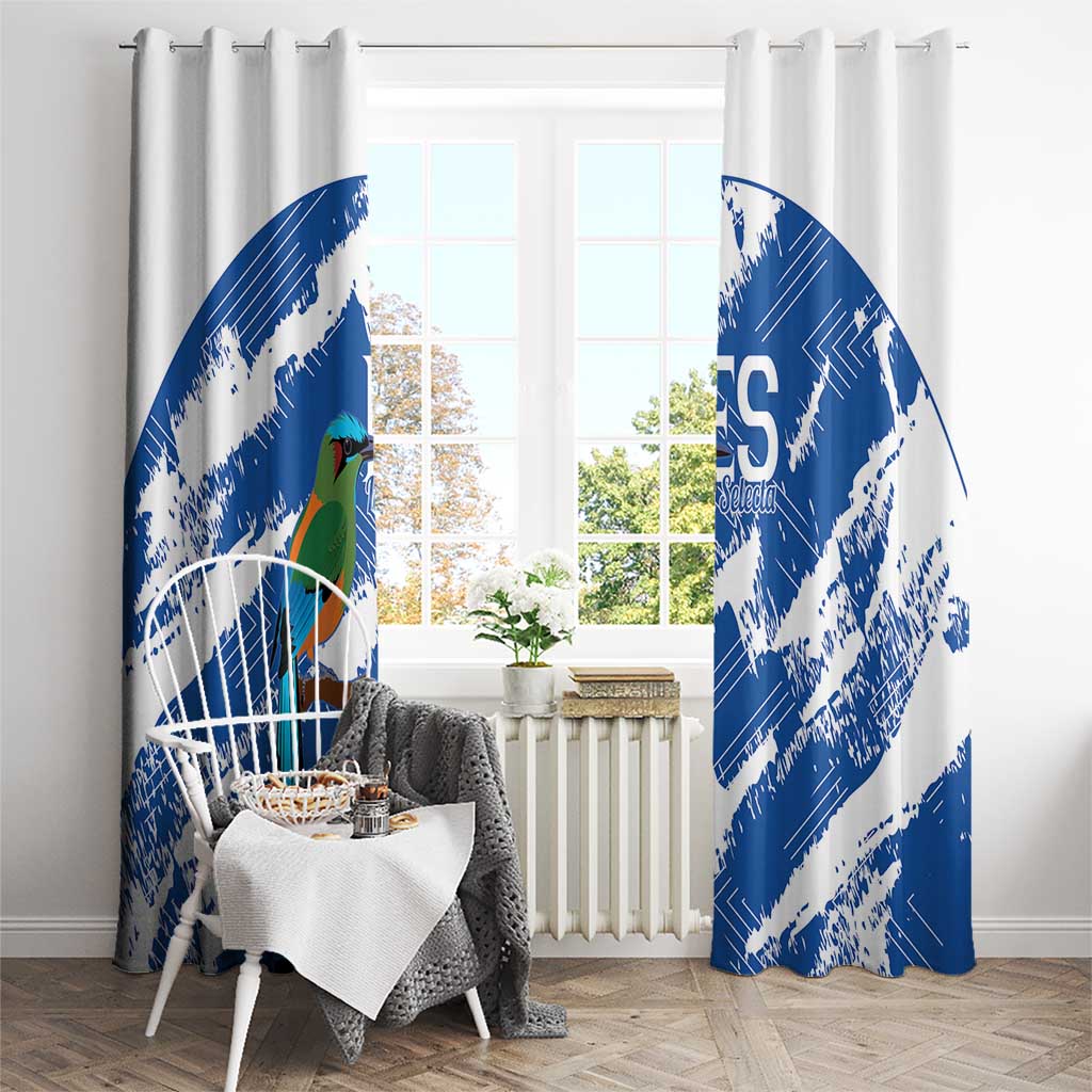 El Salvador Football Window Curtain La Selecta Torogoz Grunge Style - Wonder Print Shop