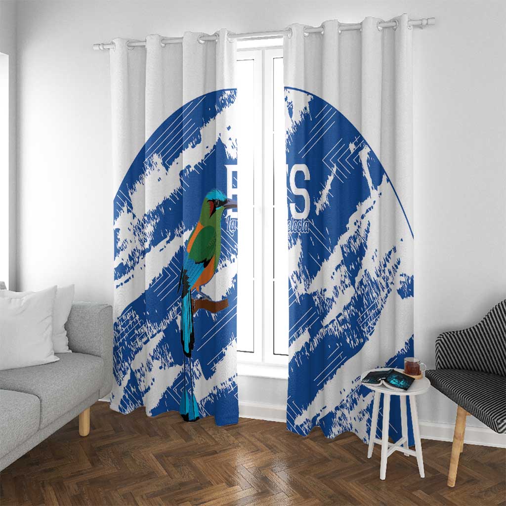 El Salvador Football Window Curtain La Selecta Torogoz Grunge Style - Wonder Print Shop