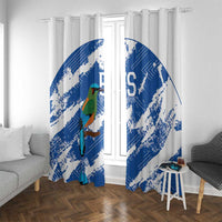 El Salvador Football Window Curtain La Selecta Torogoz Grunge Style - Wonder Print Shop