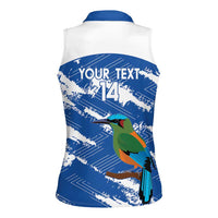 El Salvador Football Custom Women Sleeveless Polo Shirt La Selecta Torogoz Grunge Style - Wonder Print Shop