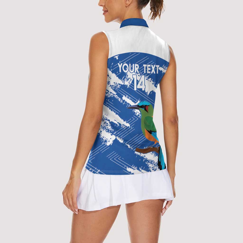 El Salvador Football Custom Women Sleeveless Polo Shirt La Selecta Torogoz Grunge Style - Wonder Print Shop