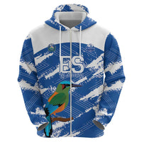 El Salvador Football Custom Zip Hoodie La Selecta Torogoz Grunge Style - Wonder Print Shop