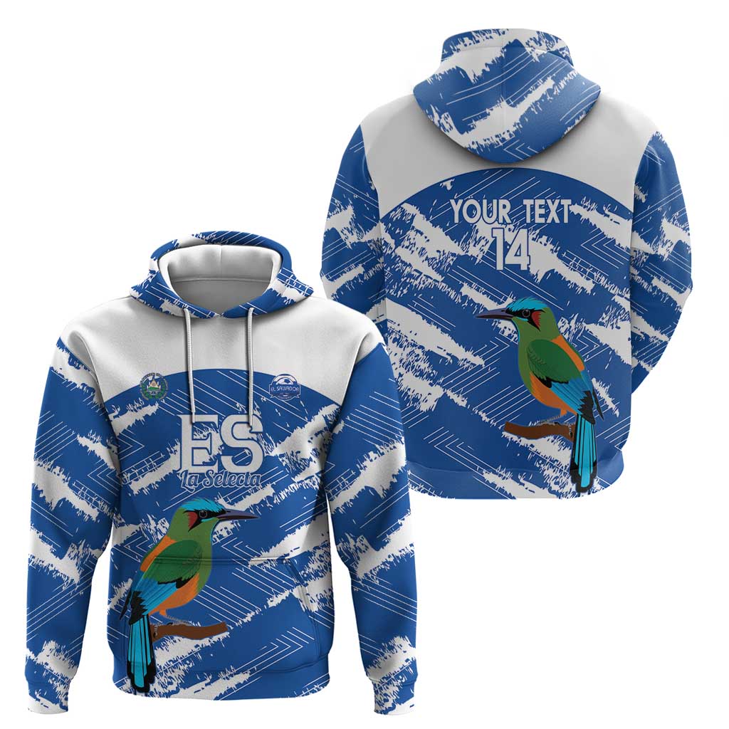 El Salvador Football Custom Zip Hoodie La Selecta Torogoz Grunge Style - Wonder Print Shop