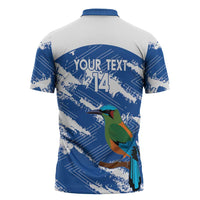 El Salvador Football Custom Zipper Polo Shirt La Selecta Torogoz Grunge Style - Wonder Print Shop