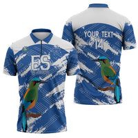 El Salvador Football Custom Zipper Polo Shirt La Selecta Torogoz Grunge Style - Wonder Print Shop