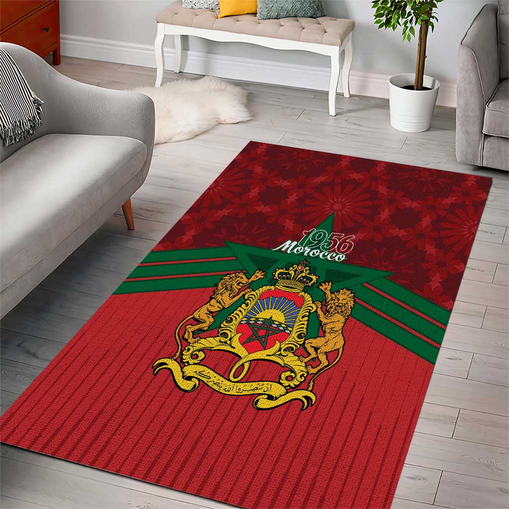 Morocco Independence Day Area Rug 1956 Proud Islamic Pattern LT14