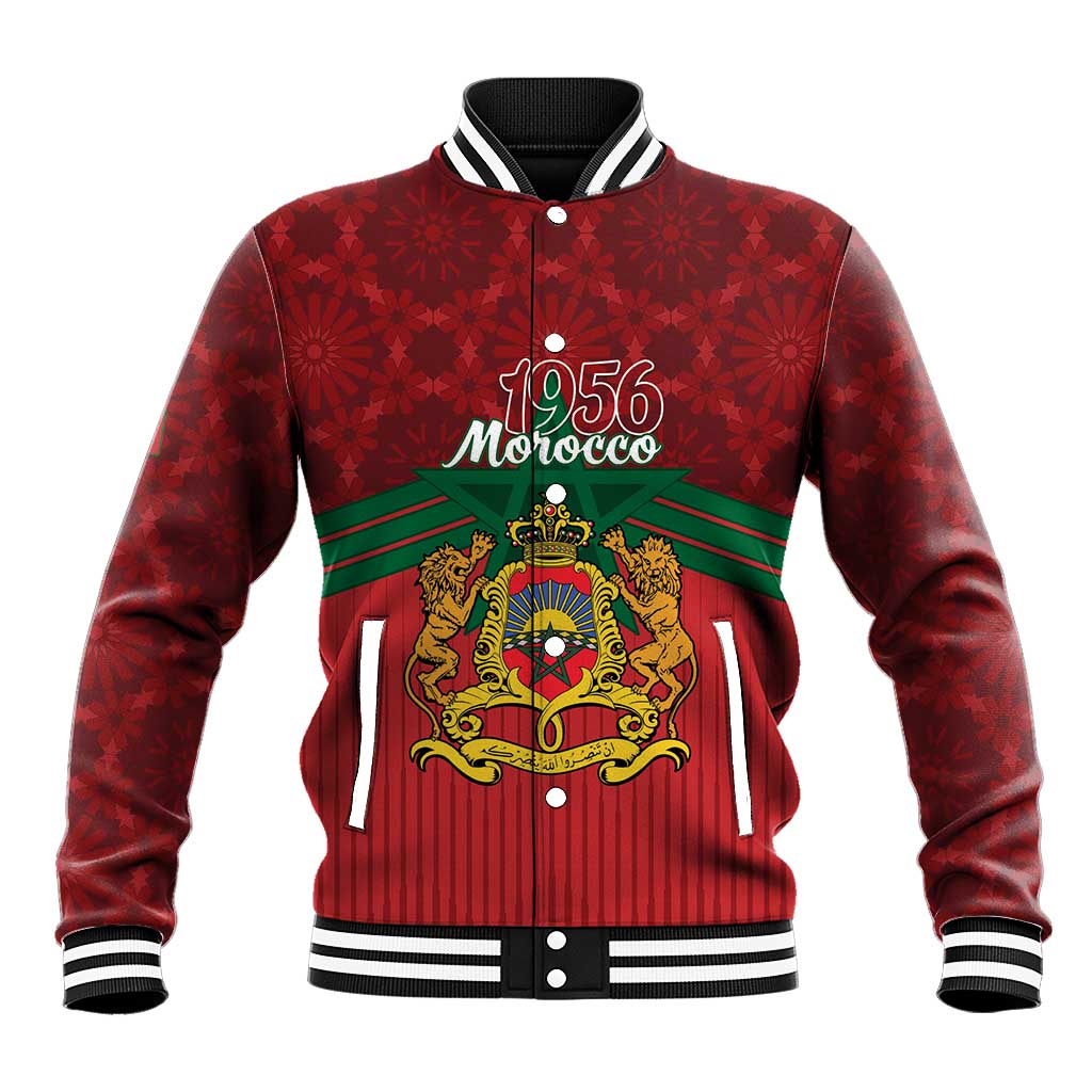 Personalized Morocco Independence Day Baseball Jacket 1956 Proud Islamic Pattern - Wonder Print Shop