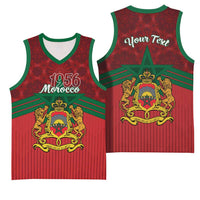 Personalized Morocco Independence Day Basketball Jersey 1956 Proud Islamic Pattern - Wonder Print Shop
