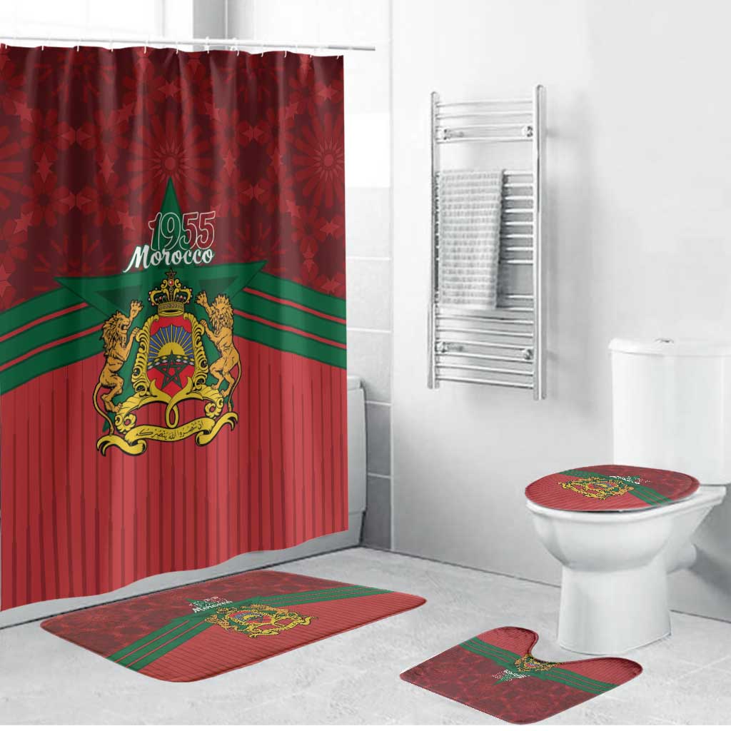 Morocco Independence Day Bathroom Set 1956 Proud Islamic Pattern - Wonder Print Shop