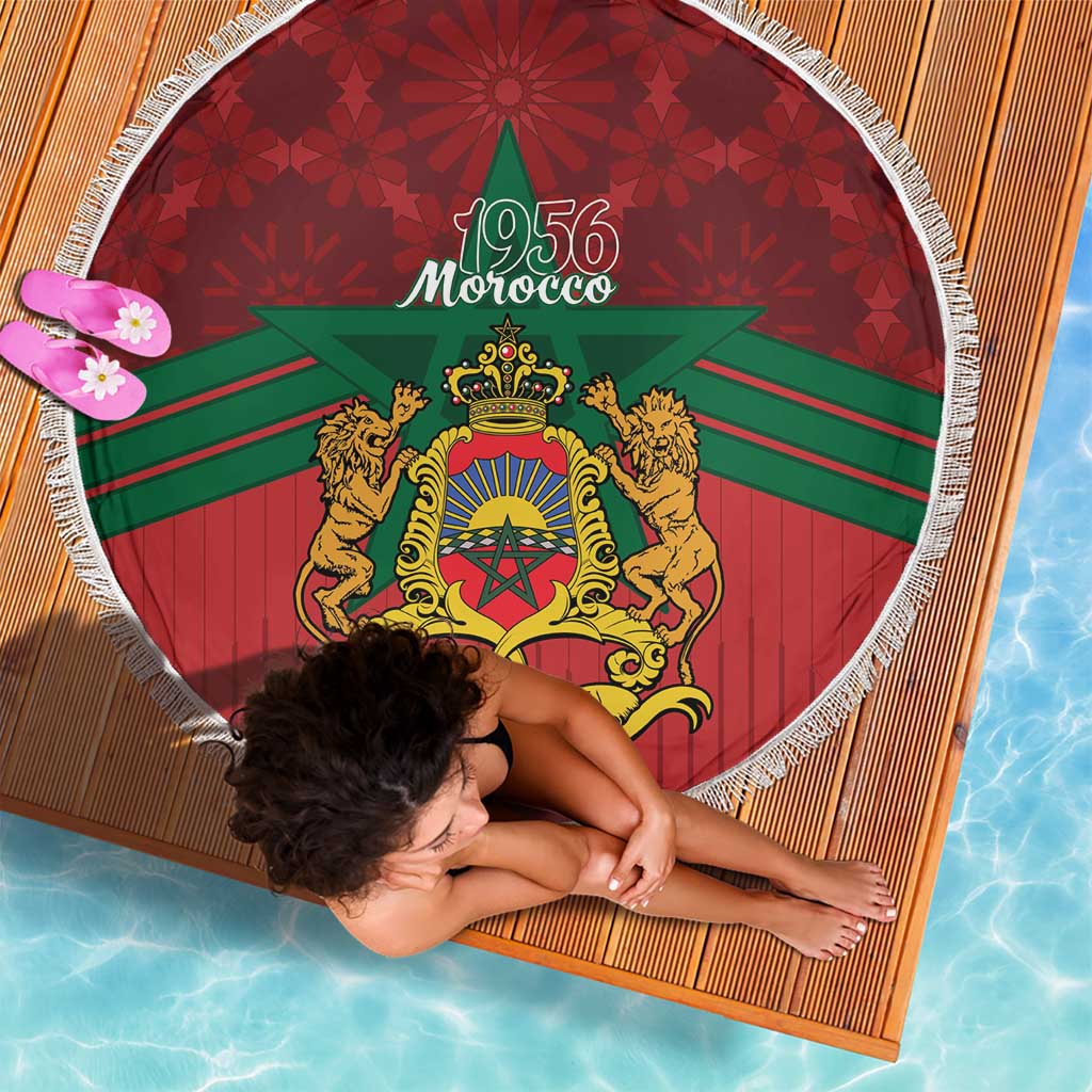Morocco Independence Day Beach Blanket 1956 Proud Islamic Pattern LT14