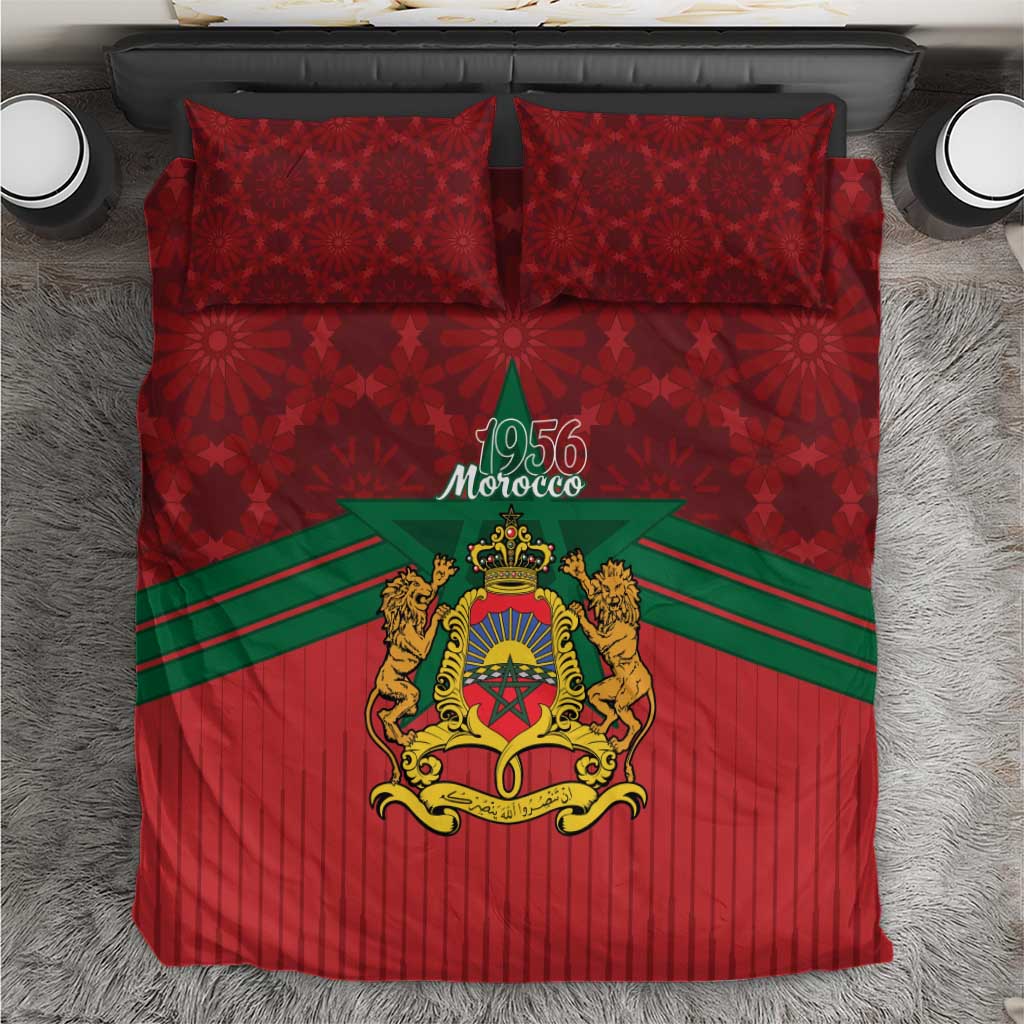 Morocco Independence Day Bedding Set 1956 Proud Islamic Pattern - Wonder Print Shop