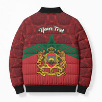 Personalized Morocco Independence Day Bomber Puffer Jacket 1956 Proud Islamic Pattern - Wonder Print Shop