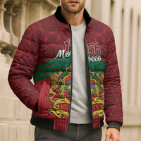 Personalized Morocco Independence Day Bomber Puffer Jacket 1956 Proud Islamic Pattern - Wonder Print Shop
