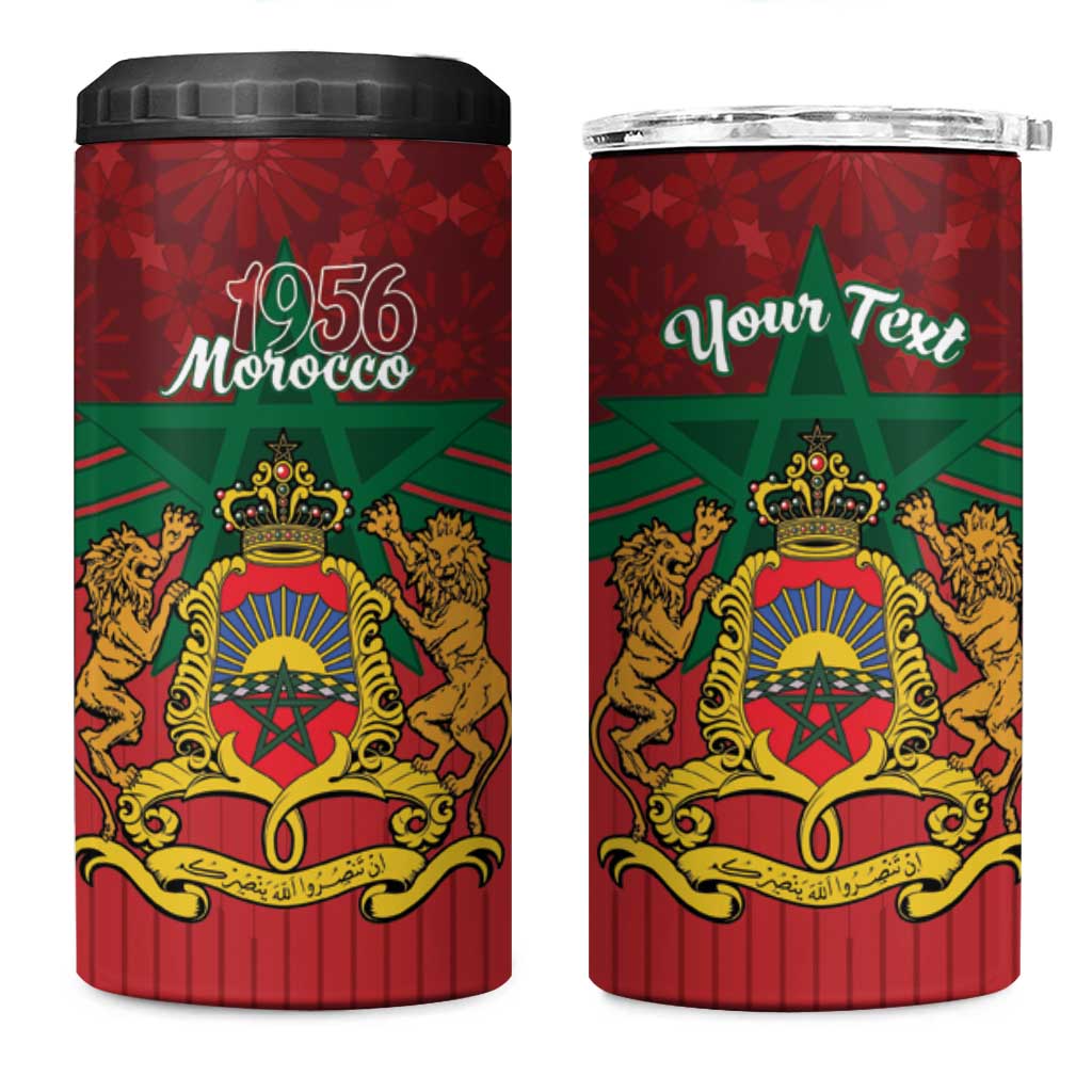 Personalized Morocco Independence Day 4 in 1 Can Cooler Tumbler 1956 Proud Islamic Pattern - Wonder Print Shop