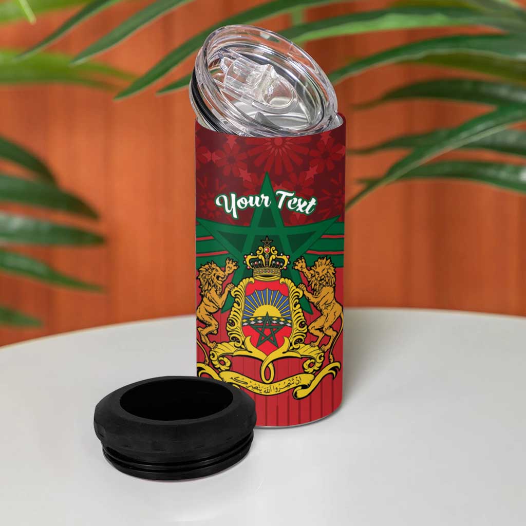 Personalized Morocco Independence Day 4 in 1 Can Cooler Tumbler 1956 Proud Islamic Pattern LT14