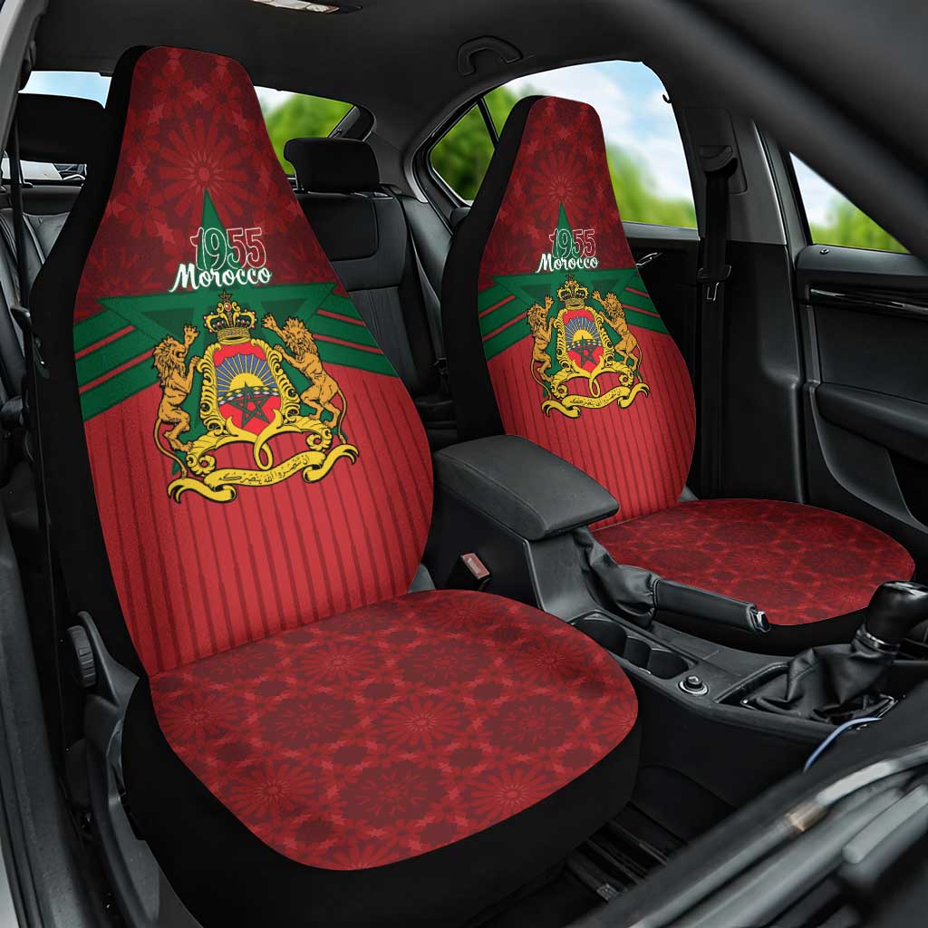 Morocco Independence Day Car Seat Cover 1956 Proud Islamic Pattern - Wonder Print Shop