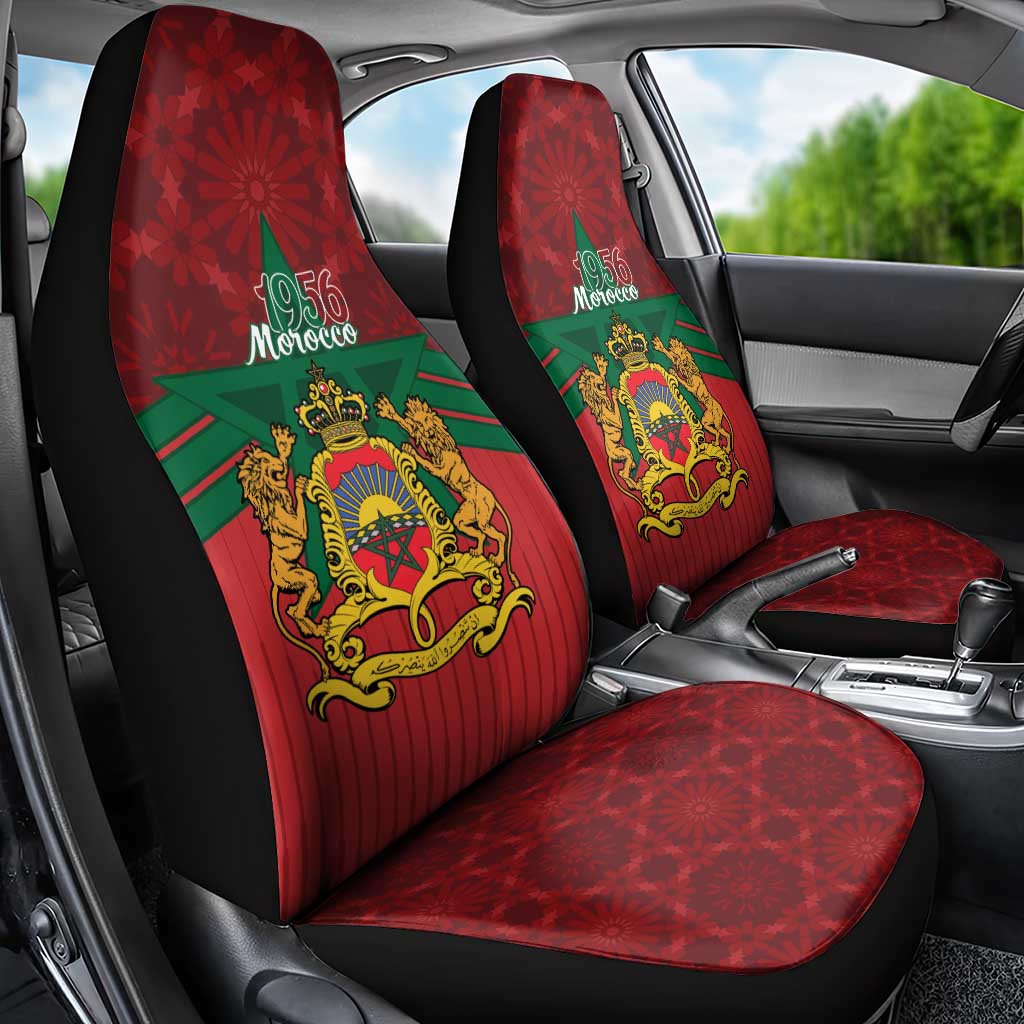 Morocco Independence Day Car Seat Cover 1956 Proud Islamic Pattern LT14