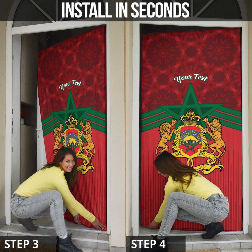 Personalized Morocco Independence Day Door Cover 1956 Proud Islamic Pattern - Wonder Print Shop