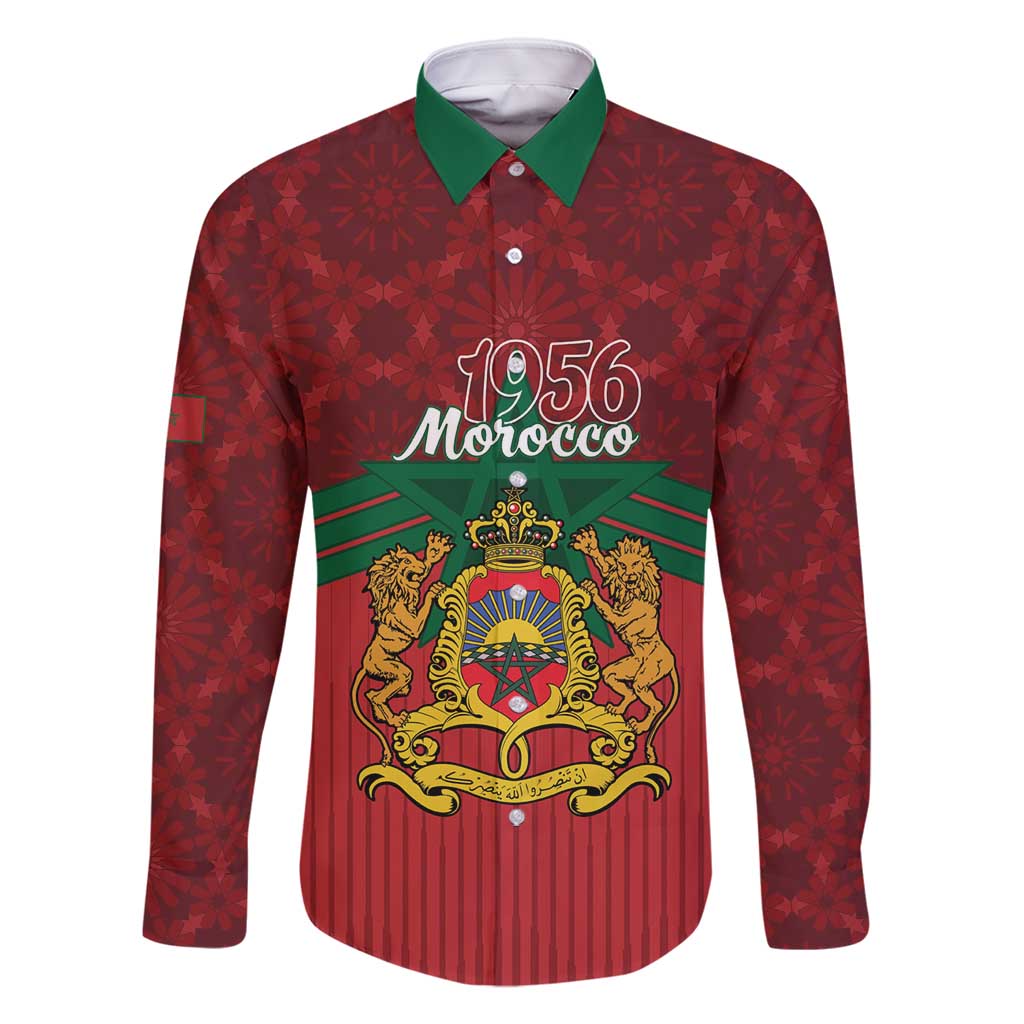 Personalized Morocco Independence Day Family Matching Long Sleeve Bodycon Dress and Hawaiian Shirt 1956 Proud Islamic Pattern - Wonder Print Shop