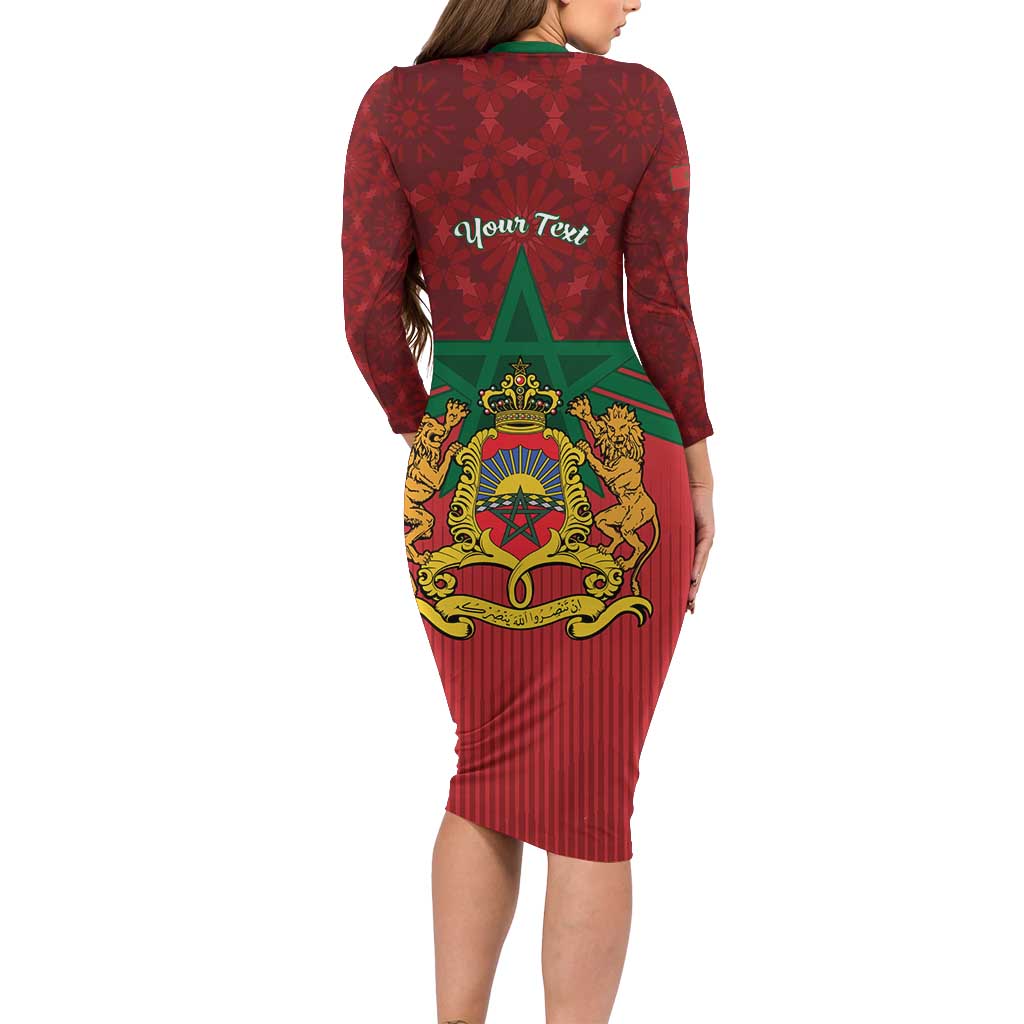 Personalized Morocco Independence Day Family Matching Long Sleeve Bodycon Dress and Hawaiian Shirt 1956 Proud Islamic Pattern - Wonder Print Shop