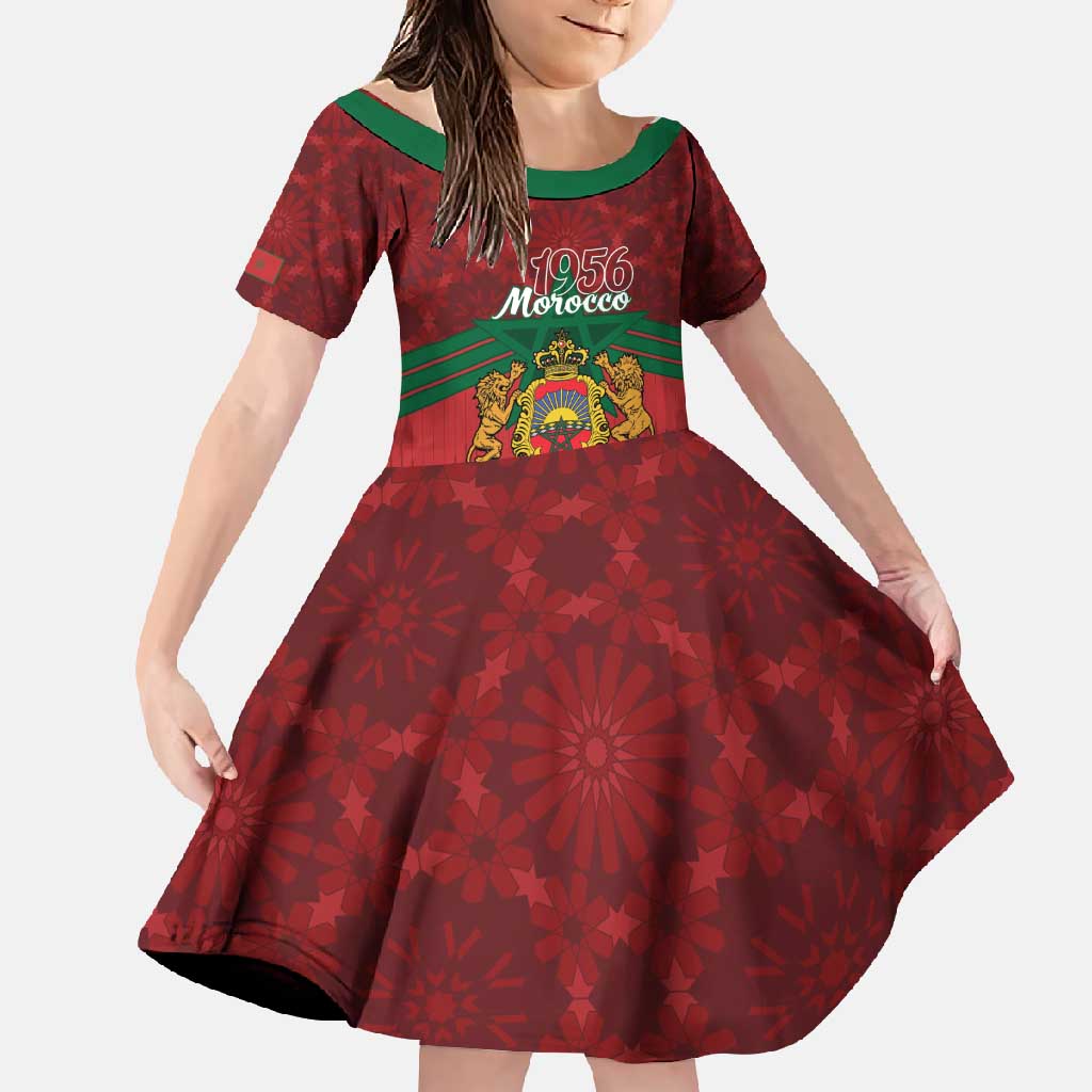 Personalized Morocco Independence Day Family Matching Mermaid Dress and Hawaiian Shirt 1956 Proud Islamic Pattern - Wonder Print Shop
